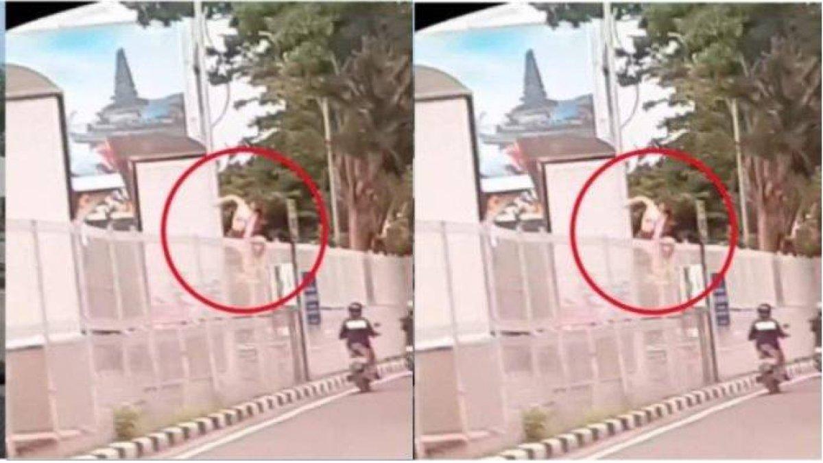 Bule nekat panjat pagar Bandara Ngurah Rai Bali