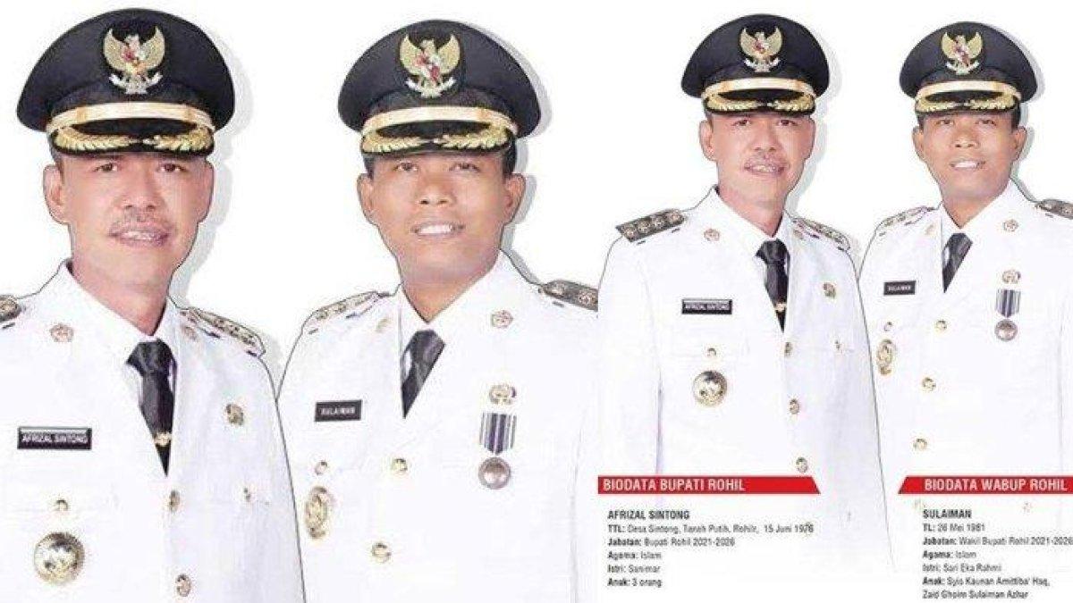 Bupati dan Wakil Bupati Rokan Hilir, Afrizal Sintong dan Sulaiman