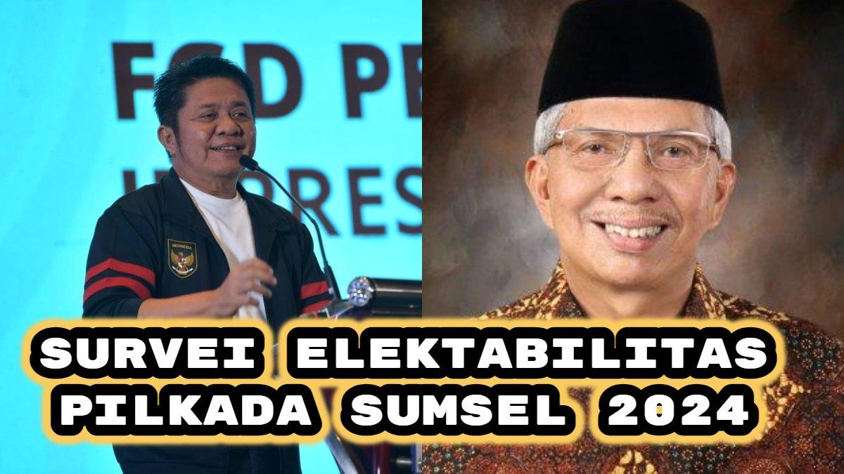 Inilah hasil survei elektabilitas Pilkada Sumsel 2024. Calon Gubernur Herman Deru dan Mawardi Yahya bersaing ketat.