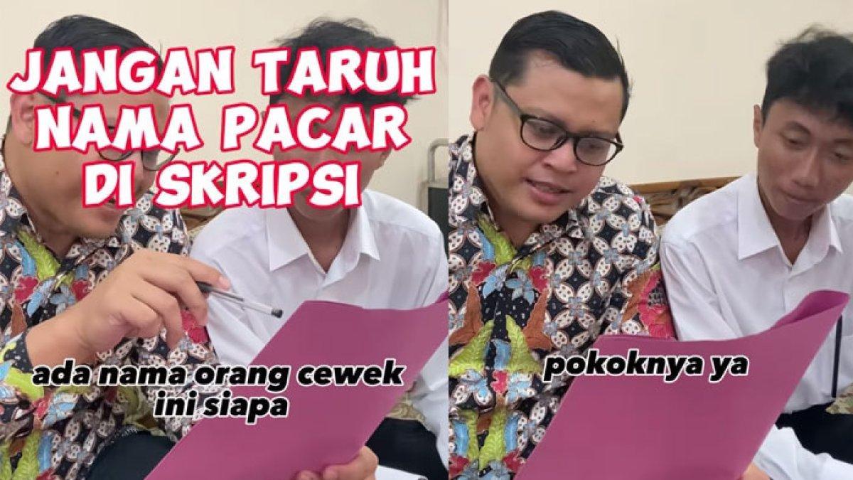 Cantumkan nama pacar di skripsi, mahasiswa ini kena semprot dosen, reaksi mahasiswa bikin terkejut