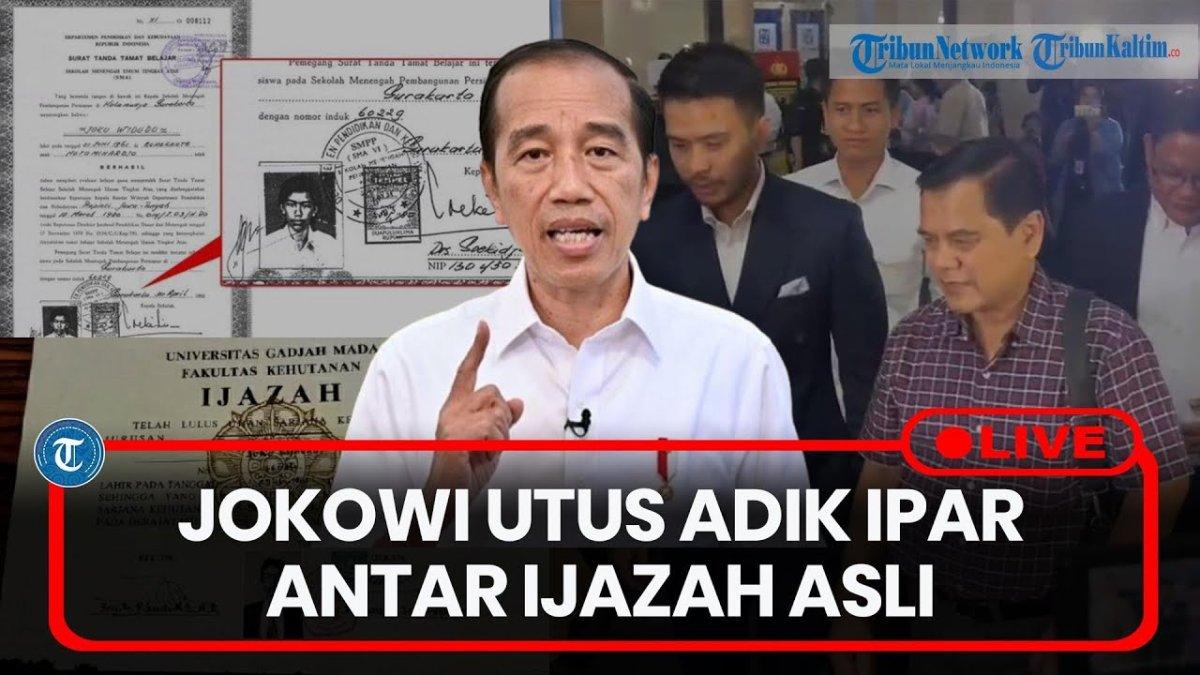 POLEMIK IJAZAH JOKOWI - Capture YouTube Tribun Kaltim menampilkan perkara ijazah Jokowi. Jokowi mengutus adik iparnya mengantar dokumen asli ijazah ke Bareskrim
