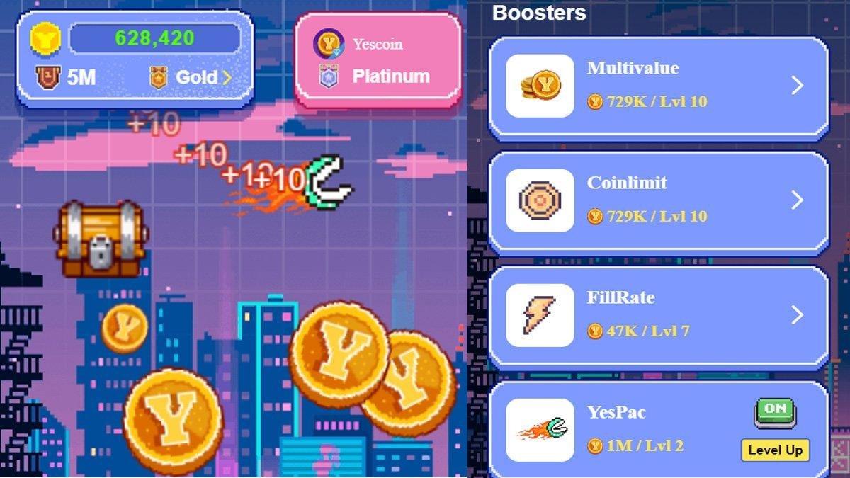 Cara bermain game Yescoin.  ds