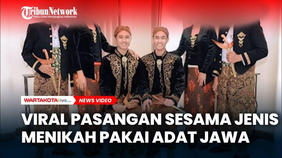 PERNIKAHAN SESAMA JENIS - Capture YouTube Warta Kota menampilkan foto diduga pernikahan sesama jenis antara dua pria. Chiko terduga pengantin membantah sudah menikah, tapi mengakui jika pacarnya lelaki