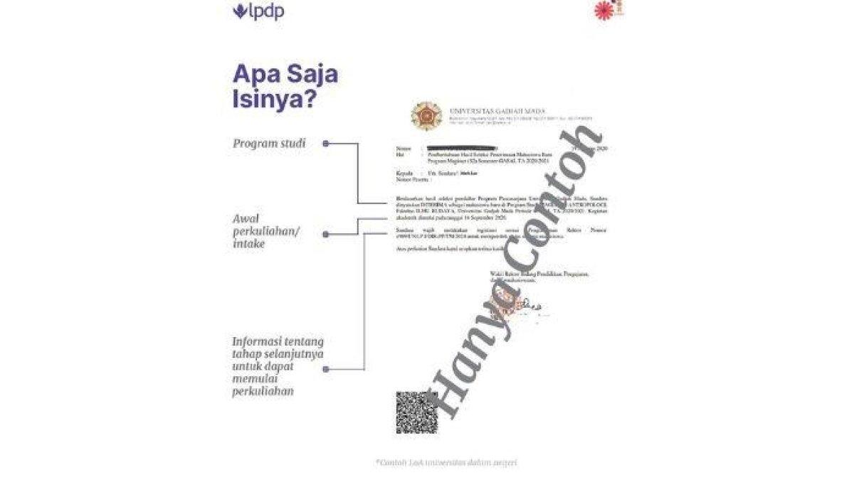 Contoh LoA Unconditional untuk syarat Beasiswa LPDp