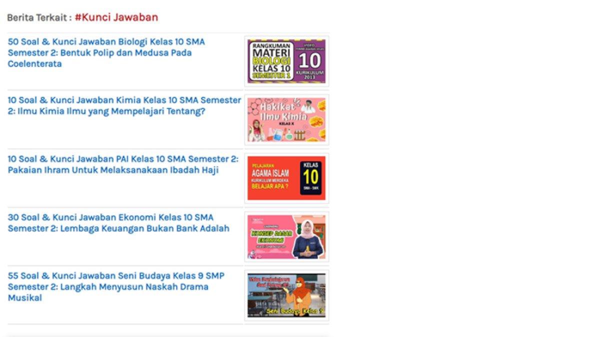 Contoh artikel kunci jawaban