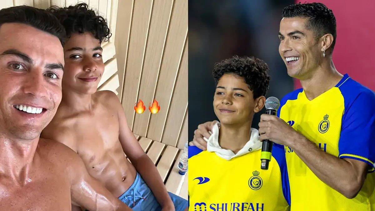 Cristiano Ronaldo dan anaknya