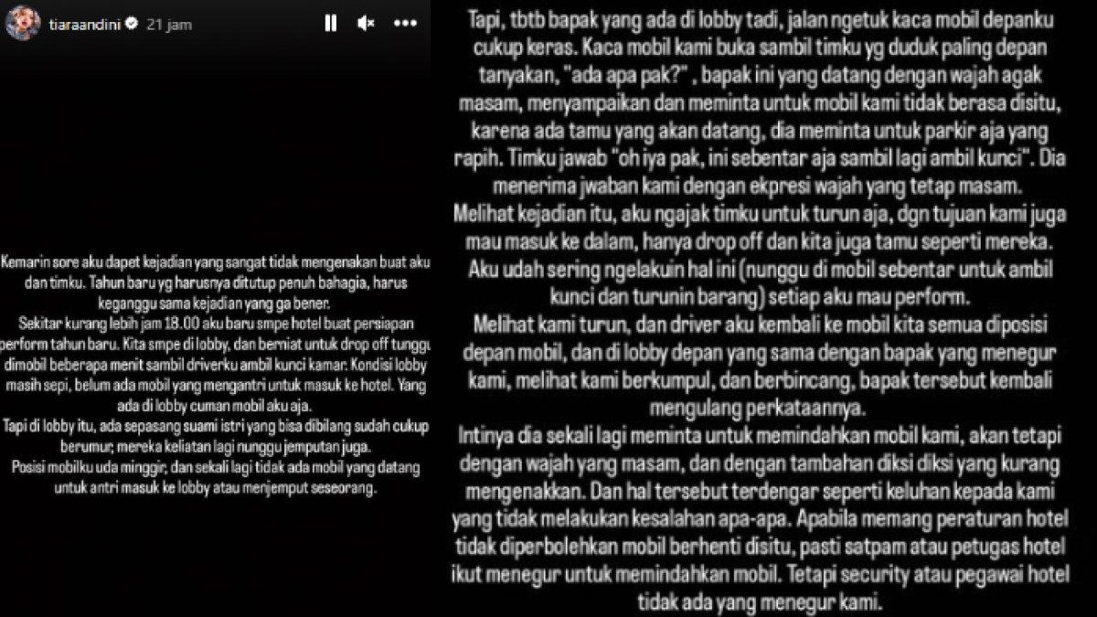 Curhatan Tiara Andini menghadapi bapak-bapak yang memukuli krunya saat di hotel