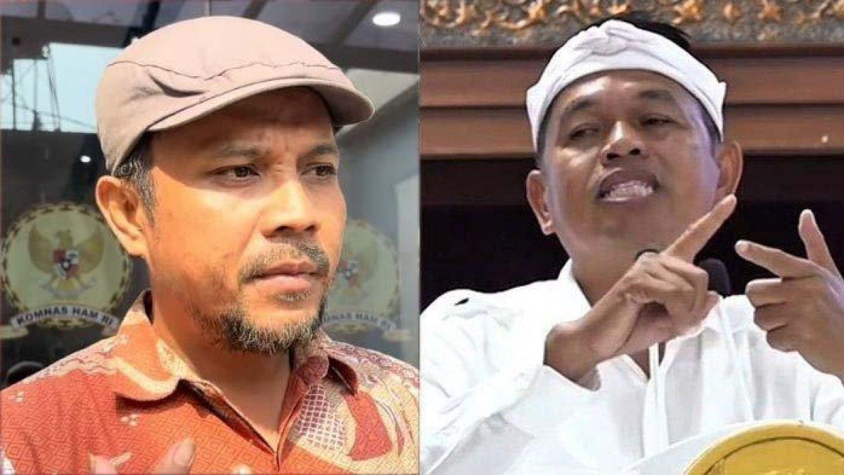 DEDI MULYADI DILAPORKAN: Tangkapan layar sosok wali murid yang berani kritik dan laporkan Dedi Mulyadi (kanan) ke Komnas HAM atas program siswa nakal masuk Barak Militer. Profesi wali murid bernama Adhel Setiawan (kiri) itu ternyata mentereng, disadur pada Jumat (9/5/2025).