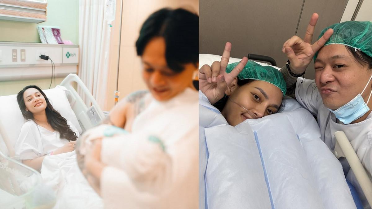 ERIKA CARLINA MELAHIRKAN - Potret momen persalinan Erika Carlina diambil dari Instagram @bravyson.vconk. DJ Bravy terlihat mendampingi persalinan Erika Carlina