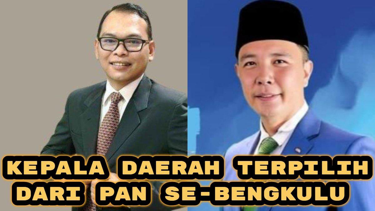 Berikut daftar kepala daerah terpilih dari PAN se-Bengkulu, ada Teddy Rahman di Kabupaten Seluma dan Muhammad Fikri di Rejang Lebong.
