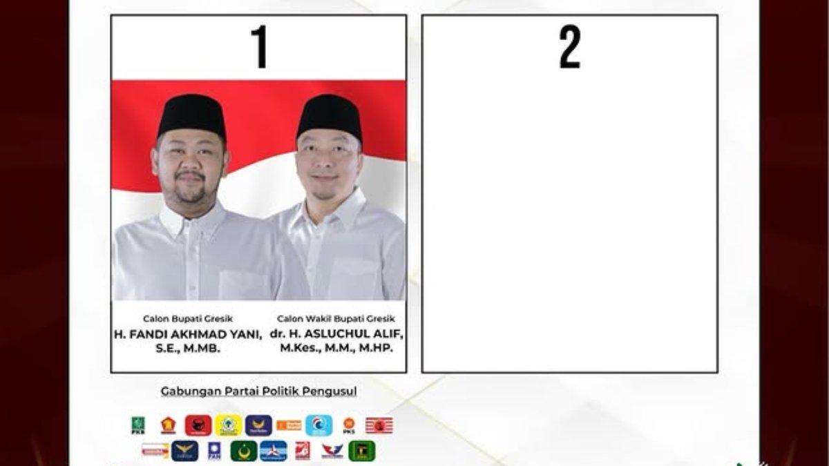 Daftar paslon Bupati dan Wakil Bupati Pilkada Gresik 2024.