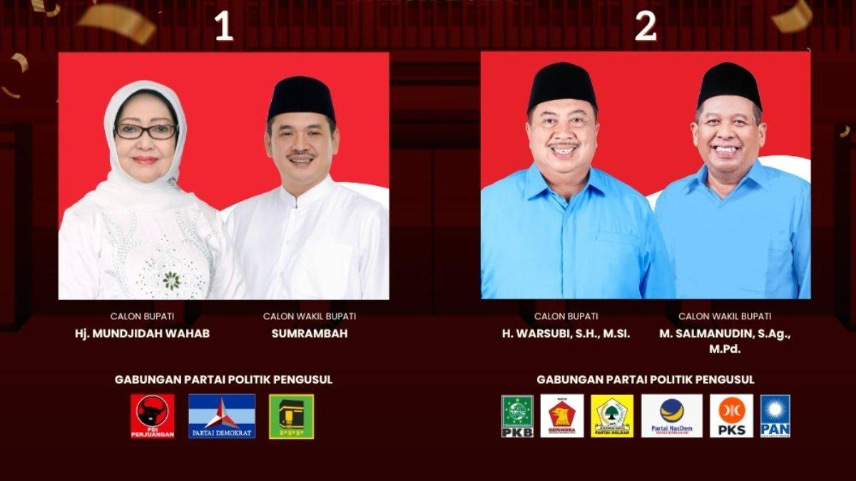 Daftar paslon bupati dan wakil bupati Pilkada Jombang 2024.