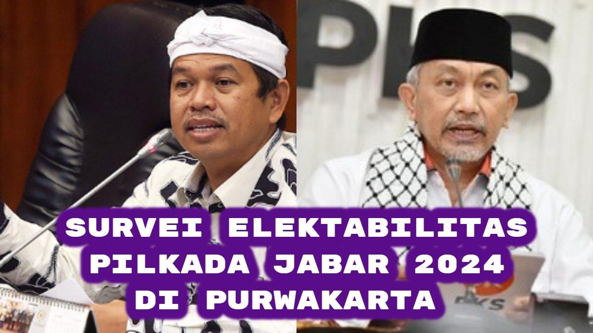 Hasil survei elektabilitas Pilkada Jawa Barat (Jabar) 2024 di Kabupaten Purwakarta. Dedi Mulyadi Unggul jauh dari Ahmad Syaikhu, Acep Adang Ruhiyat dan Jeje Wiradinata.