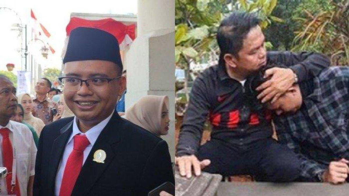 DEDI MULYADI - Dedi Mulyadi dan putra sulungnya, Aa Ula, saat berziarah ke makam istri pertamanya, Sri Mulyati. Maula Akbar Mulyadi Putra telah melamar Putri Karlina Wabup Garut.