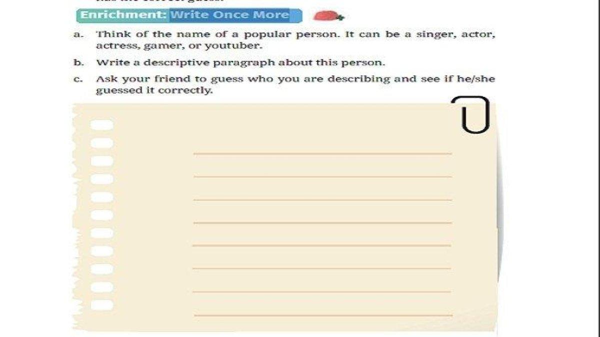 Descriptive Paragraph about This Person.