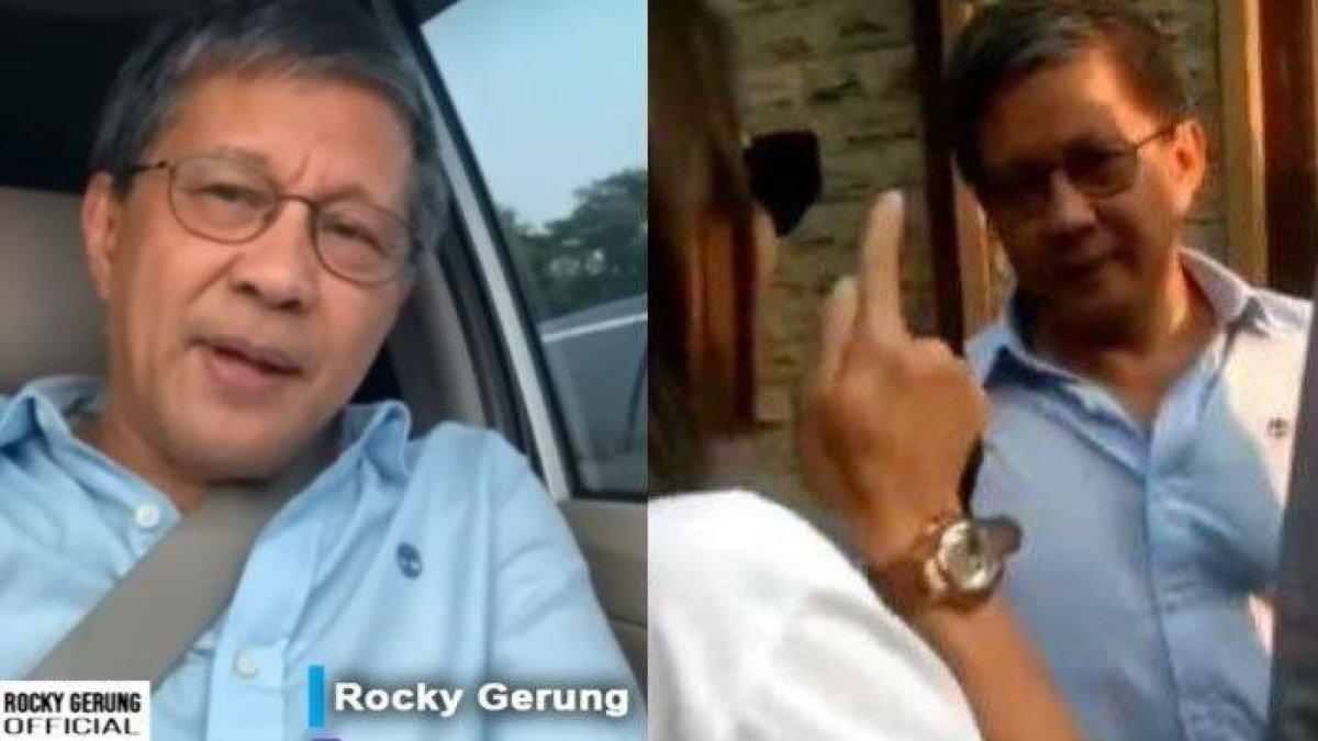 Detik-detik Rocky Gerung dilabrak emak-emak, ditanyai kabar dulu lalu didorong, Bung Rocky hanya terdiam