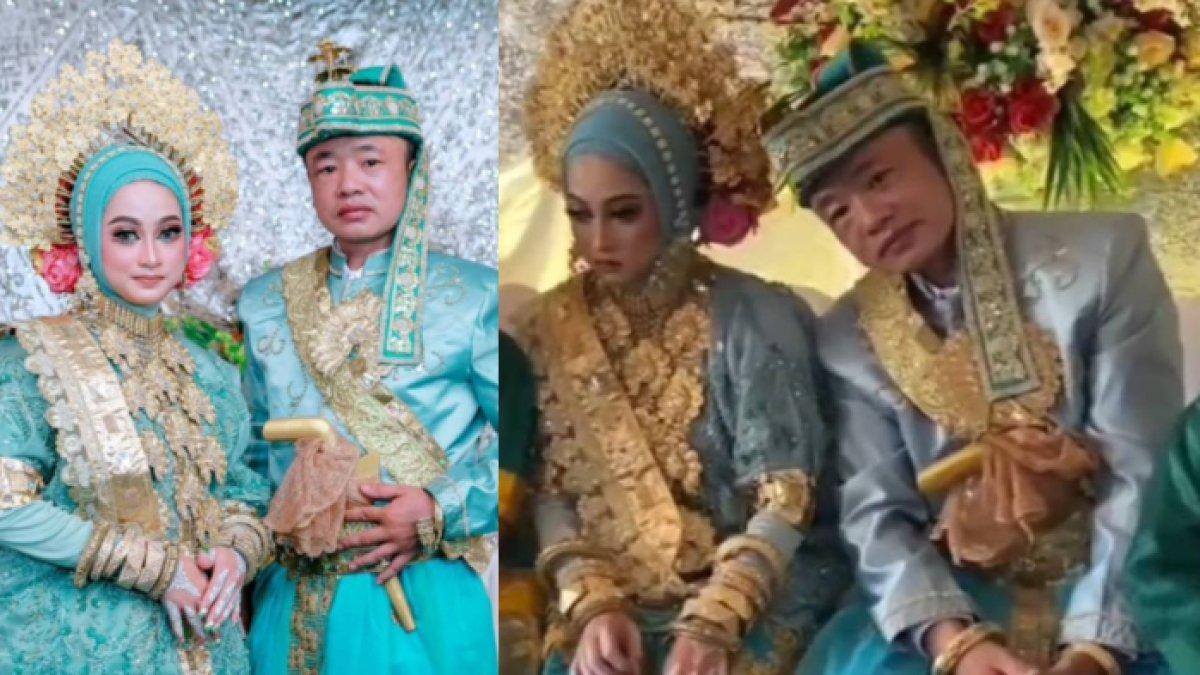 Diduga dijodohkan, mempelai wanita ini terus cemberut di hari pernikahannya, cuek bebek meski pasangannya berusaha mesra