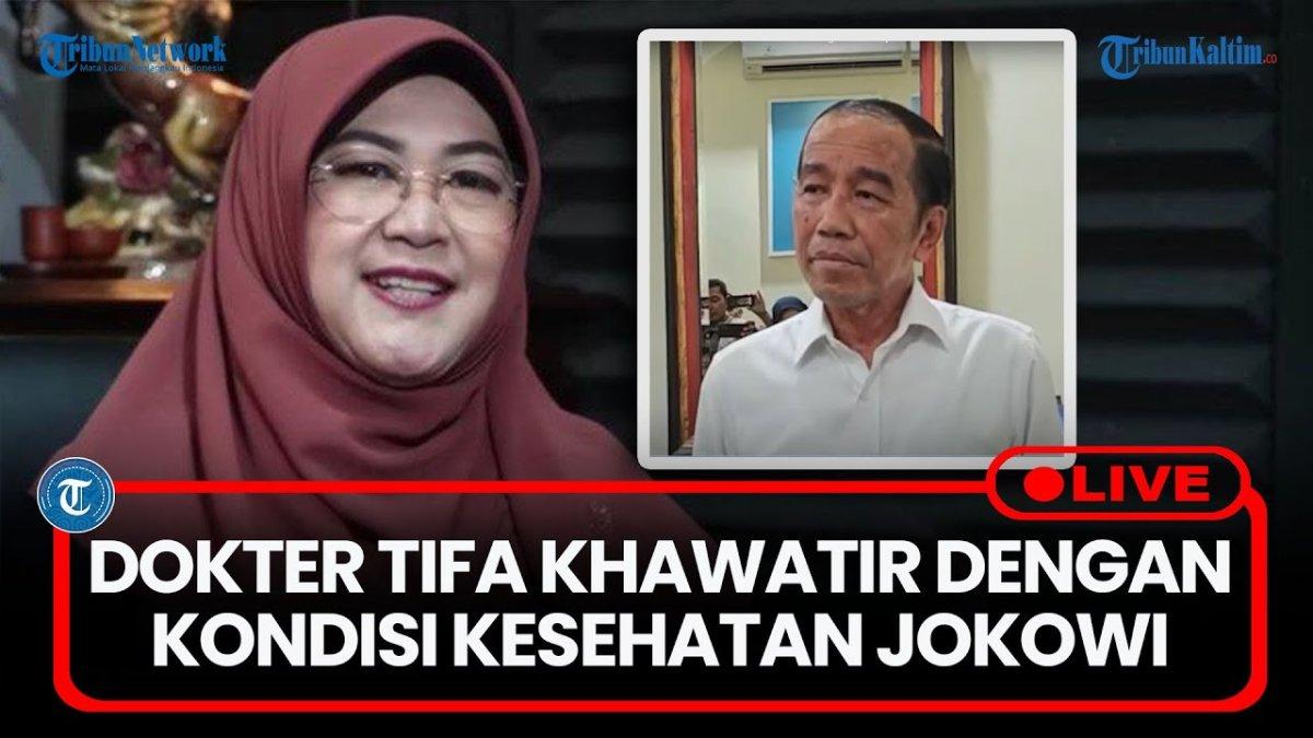 KONDISI KESEHATAN JOKOWI - Capture YouTube Tribun Kaltim menampilkan potret Dokter Tifa dan Jokowi. Dokter Tifa ungkap keprihatinan dengan perubahan fisik Jokowi di momen ultah