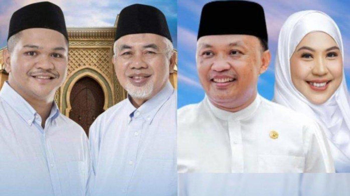 Dua pasangan bakal calon bupati dan wakil bupati Bantaeng 2024, M Fathul Fauzy Nurdin-Sahabuddin dan Ilham Syah Azikin-Nurkanita Maruddani Kahfi.