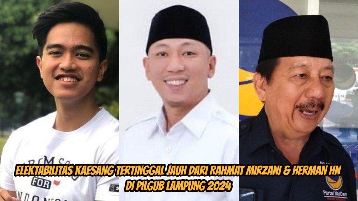 Elektabilitas Kaesang tertinggal jauh dari Rahmat Mirzani & Herman HN di Pilgub Lampung 2024