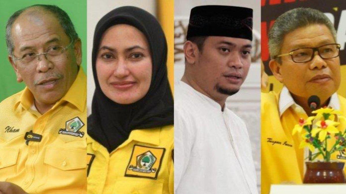 Empat kader Golkar menerima surat tugas bakal calon Gubernur Sulsel dari DPP Golkar.