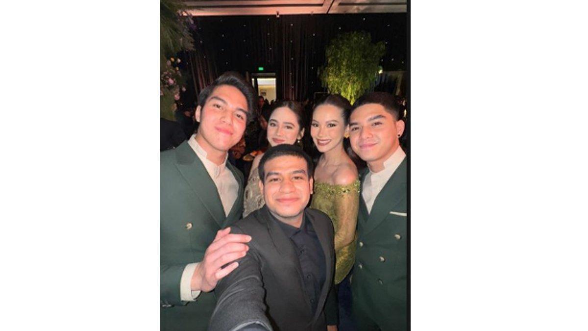 Fadil foto bareng Syifa Hadju dan El Rumi.