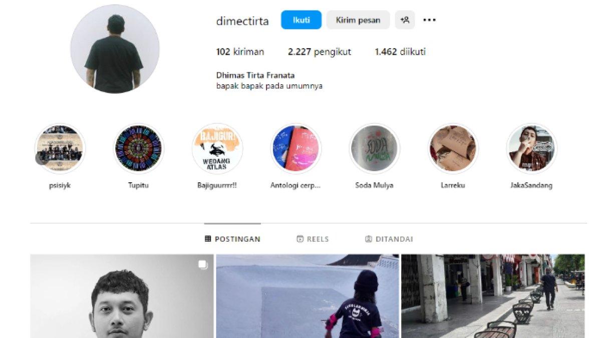 Fakta Dhimas Franata, pencipta lagu 'Asmalibrasi' yang dipopulerkan oleh band Soegi Bornean, Akun Instagram Dimek