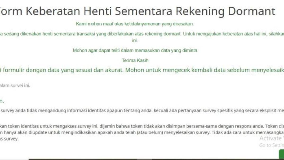 REAKTIVASI REKENING - Form Reaktivasi Rekening yang Diblokir PPATK.