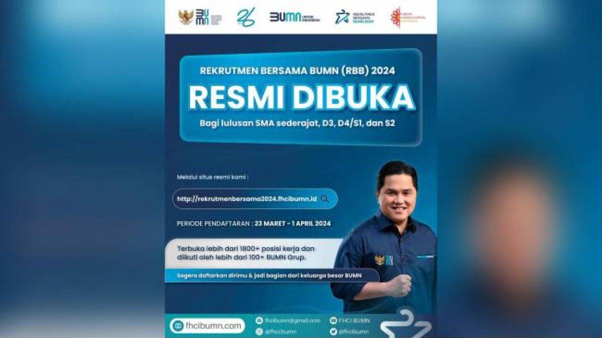 Forum Human Capital Indonesia (FHCI) mengumumkan pembukaan rekrutmen bersama Badan Usaha Milik Negara (BUMN) Sabtu (23/3/2024).