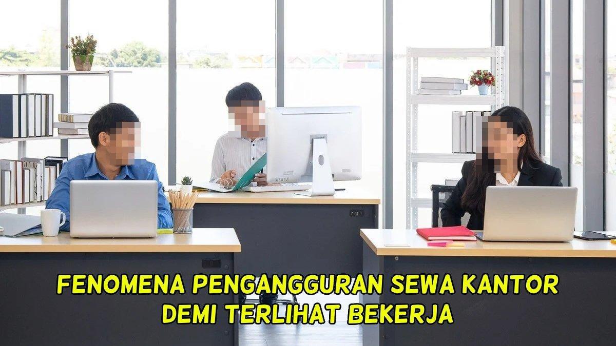 Ilustrasi pengangguran sewa kantor demi terlihat bekerja.