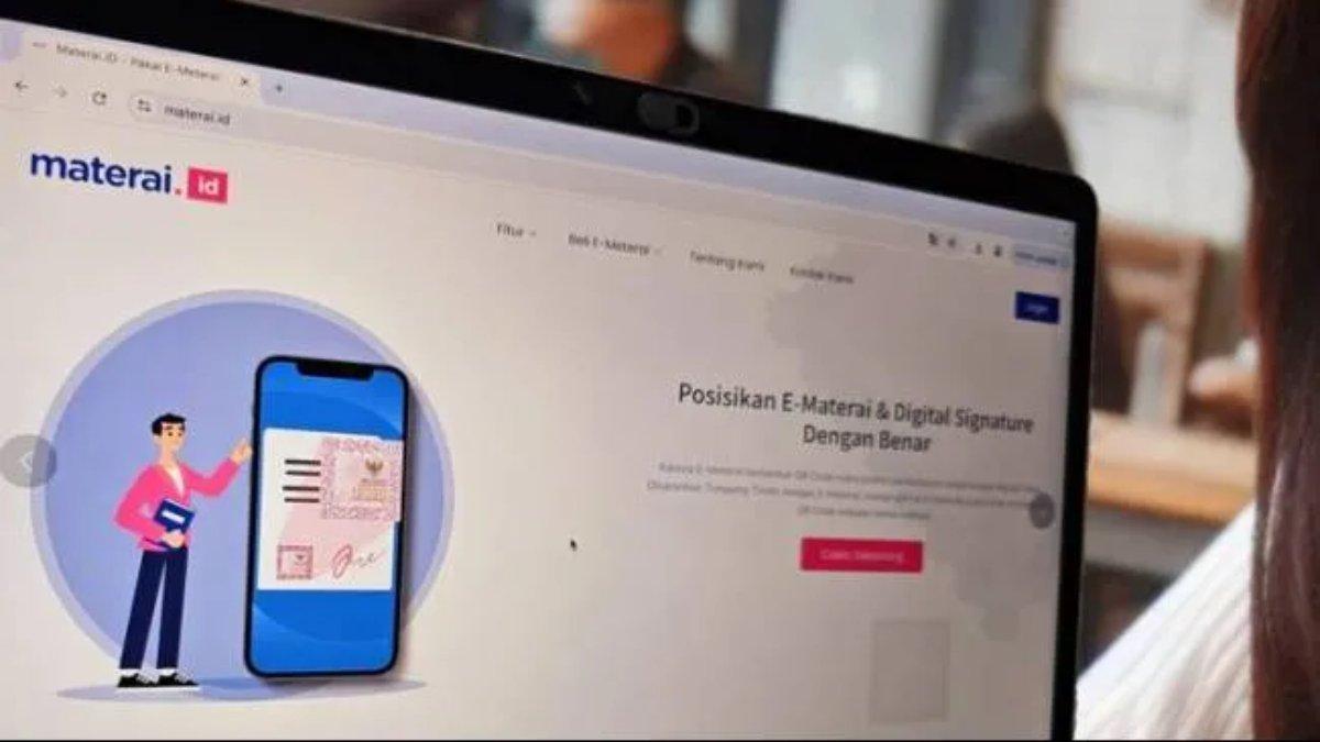 Foto ilustrasi laman e-meterai.