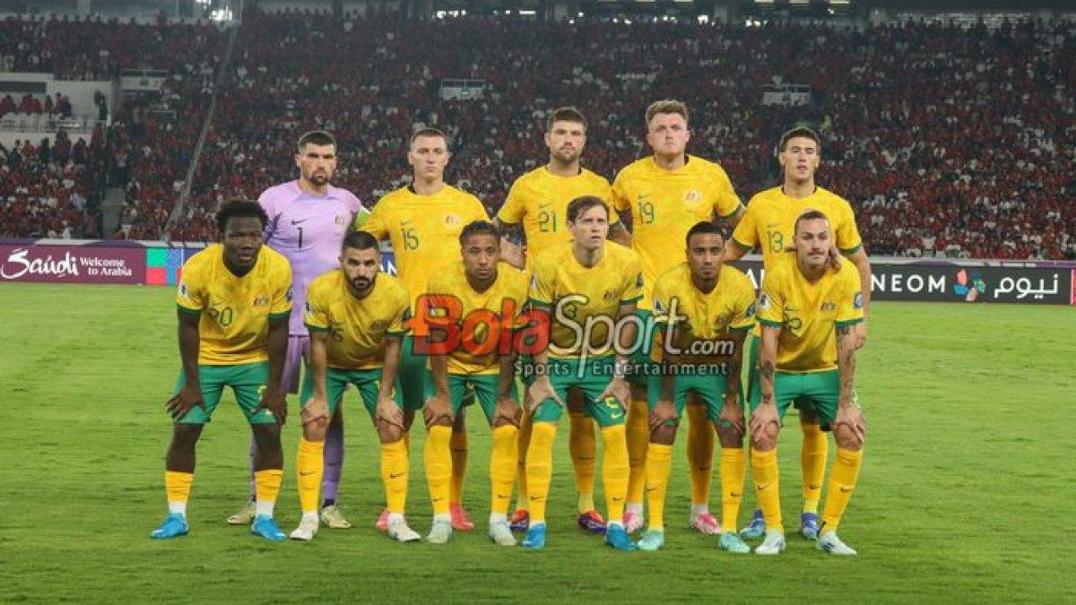 SKUAD AUSTRALIA - Foto skuad Australia di Kualifikasi Piala Dunia 2026 Zona Asia dokumen Bolasport.com (17/3/2025). Striker Australia berbicara soal timnas Indonesia jelang duel di Kualifikasi Piala Dunia 2026.