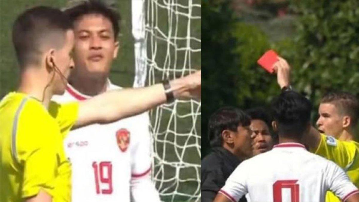 Francois Letexier saat jadi wasit laga play-off Timnas Indonesia U23 vs Guinea.