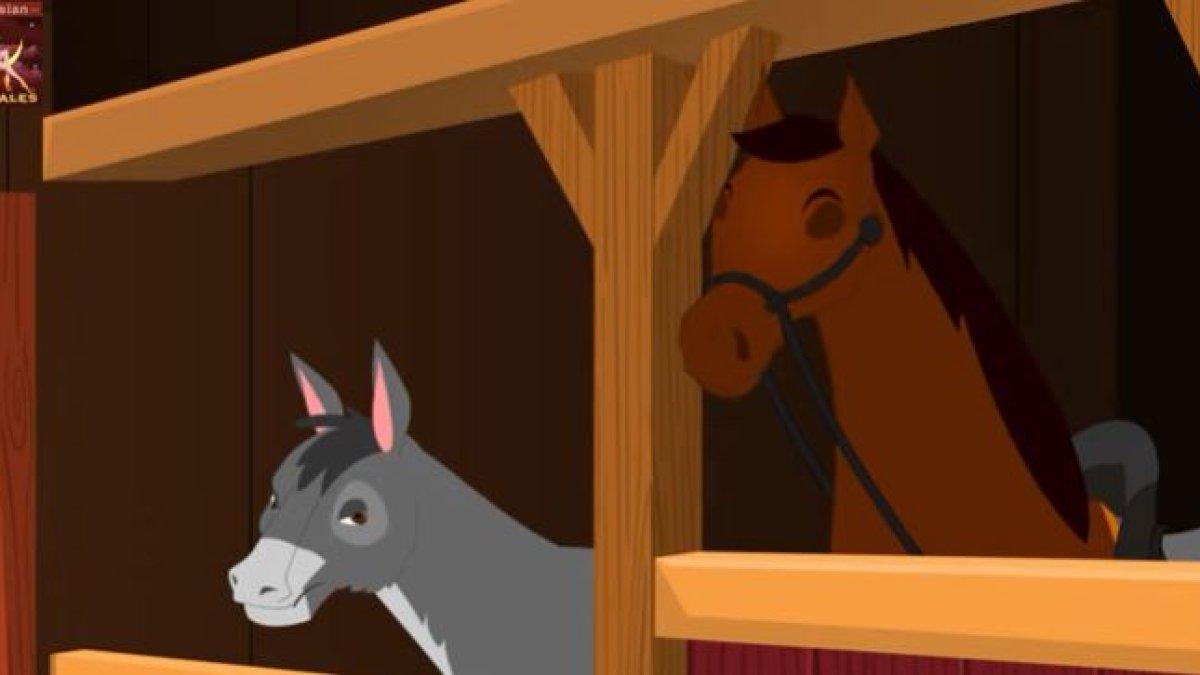 Gambar Dongeng Kuda dan Keledai yang Sarat dengan Beban hj