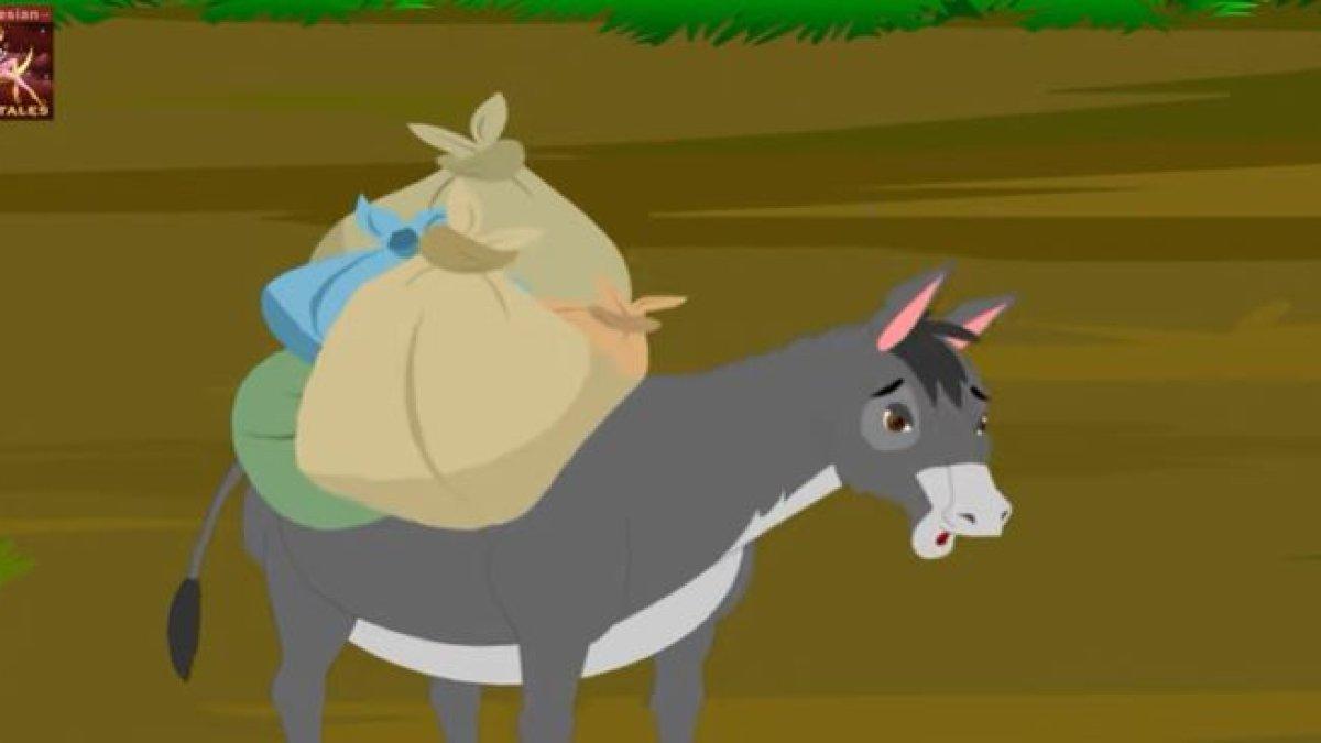 Gambar Dongeng Kuda dan Keledai yang Sarat dengan Bebanmn