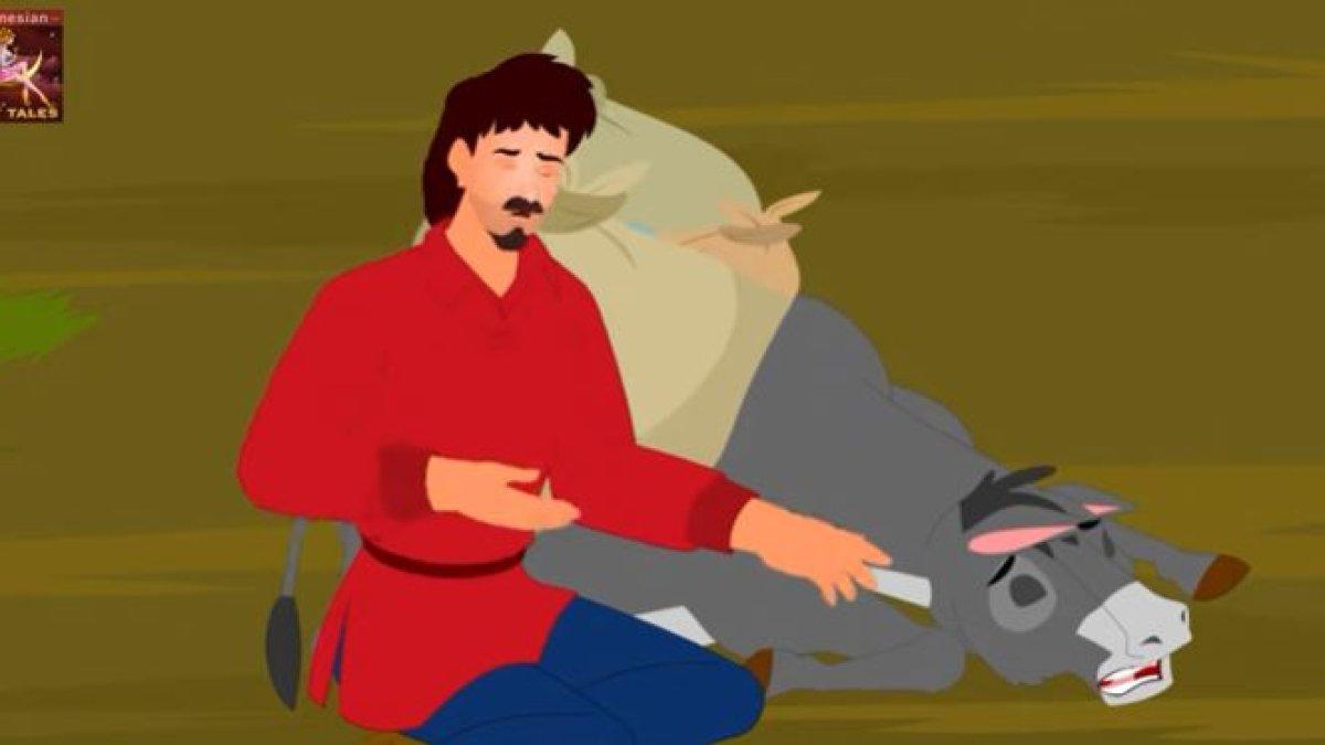 Gambar Dongeng Kuda dan Keledai yang Sarat dengan Bebannhn