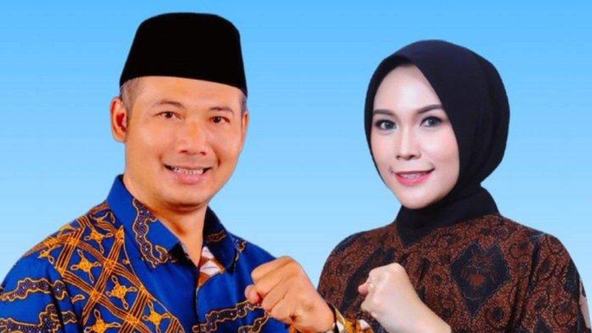 Gambar pasangan calon bupati dan wakil bupati Boyolali Agus Irawan dan Dwi Fajar Nirwana.