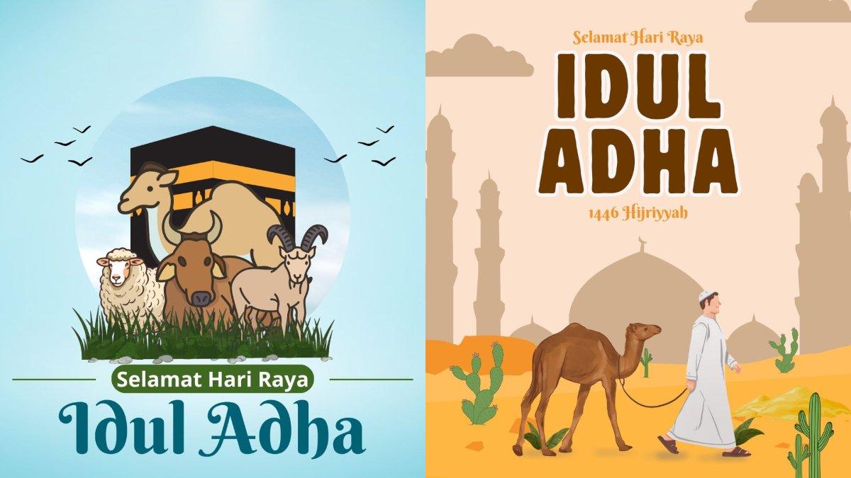 GAMBAR IDUL ADHA - Gambar ucapan Idul Adha 2025 diunduh dari Canva.com (3/6/2025).