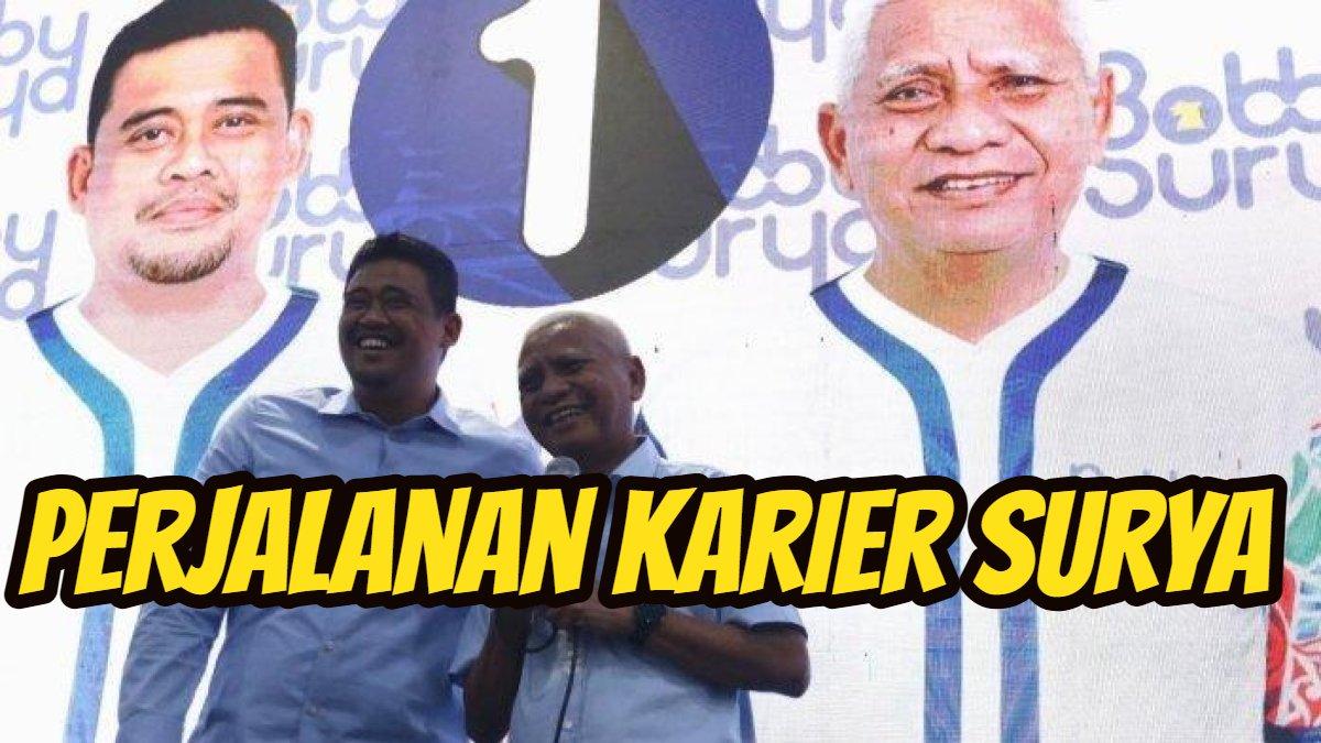 PROFIL SURYA - Pasangan Gubernur dan Wakil Gubernur Sumut nomor urut satu Bobby Nasution (kiri) dan Surya saat memberikan keterangan kepada pendukungnya terkait perolehan suara hasil quick count di Rumah Pemenangan Bobby-Surya, Jalan Putri Hijau, Medan, Rabu (27/11/2024). Surya merupakan wakil gubernur Sumatera Utara 2025.