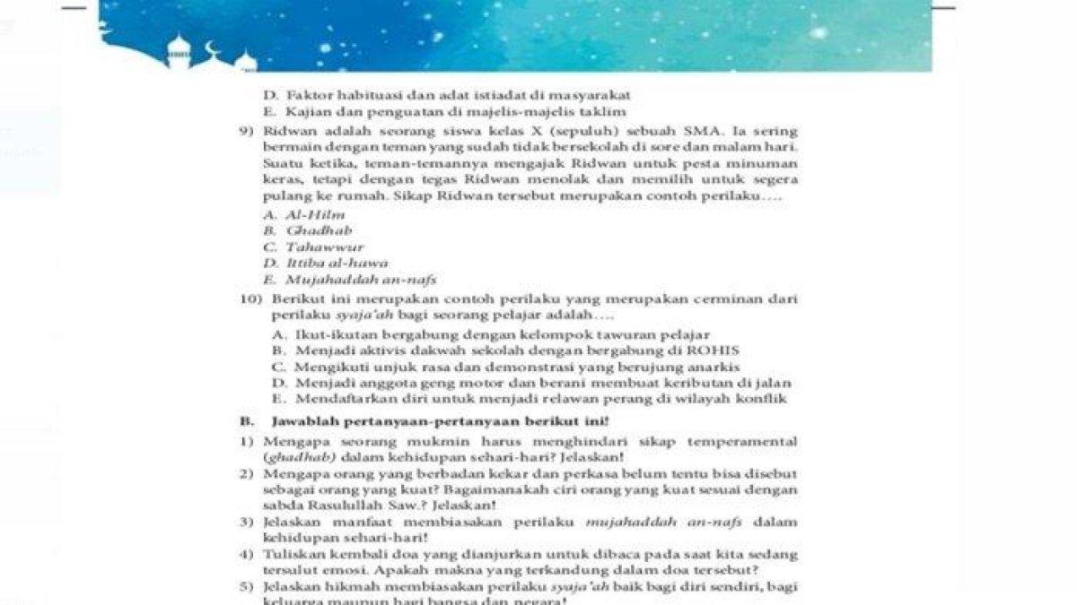 Kunci Jawaban Soal PAI Kelas 10 SMA Halaman 235 Kurikulum Merdeka: Penilaian Pengetahuan