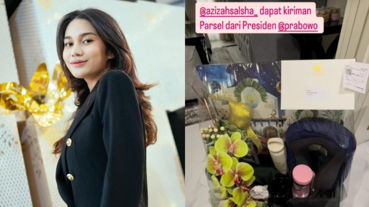 HAMPERS DARI PRABOWO - Potret hampers dari Presiden Prabowo Subianto untuk Azizah Salsha. Hal tersebut dibeberkan oleh ayah Azizah Salsha, politikus Andre Rosiade.