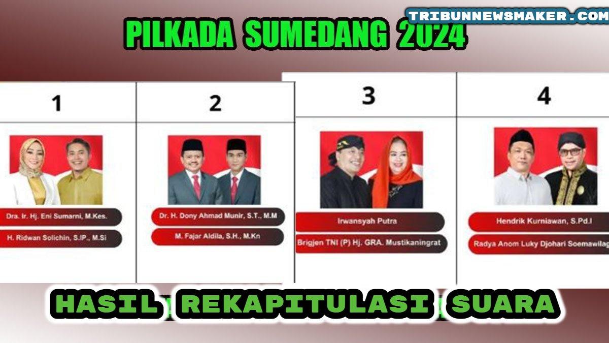 Berikut hasil Pilkada Kabupaten Sumedang 2024: Dony-Fajar ungguli Eni-Ridwan, Irwansyah-Mustikaningrat & Hendrik-Luky