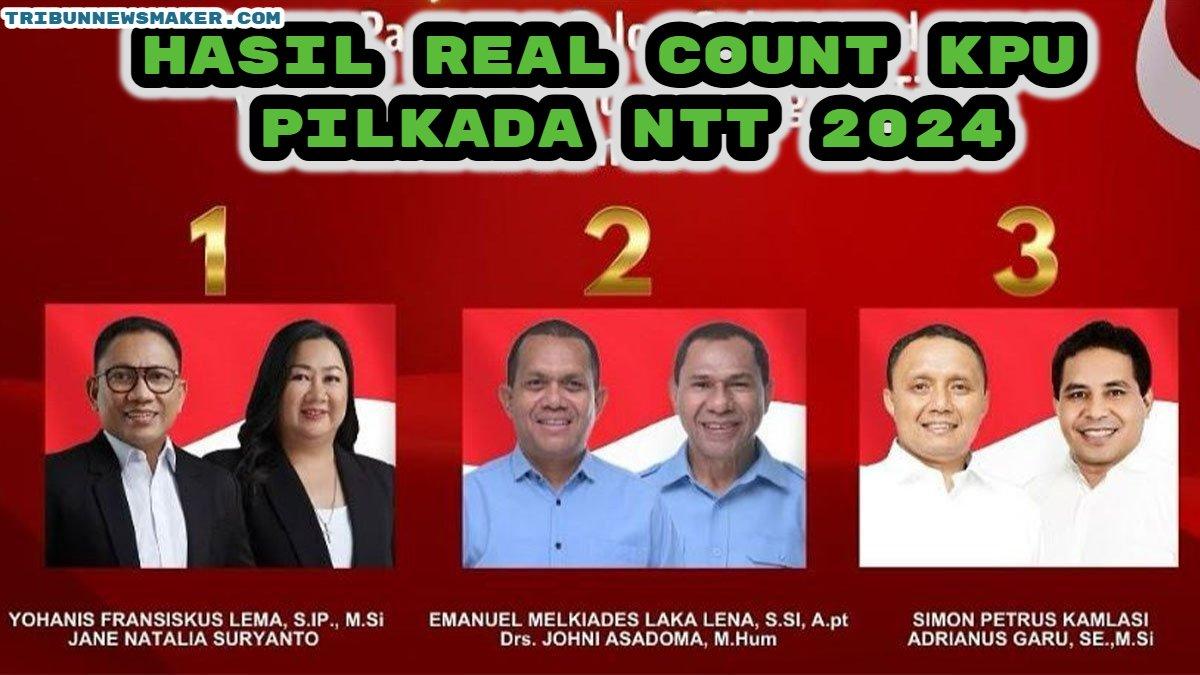 Berikut link hasil Real Count KPU Nusa Tenggara Timur (NTT) 2024. Yohanis Fransiskus Lema vs Emanuel Melkiades Laka Lena vs Simon Petrus Kamlasi.