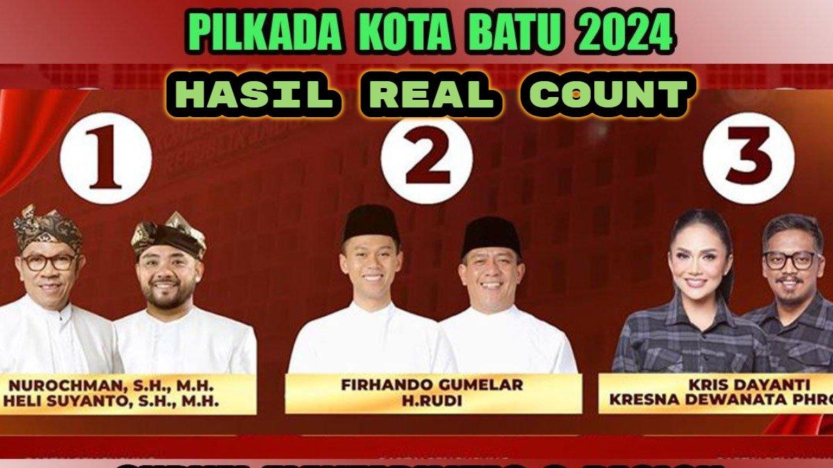 Berikut hasil real count KPU Pilkada Kota Batu, Krisdayanti vs Nurochman vs Firhando Gumelar, cek perolehan suara