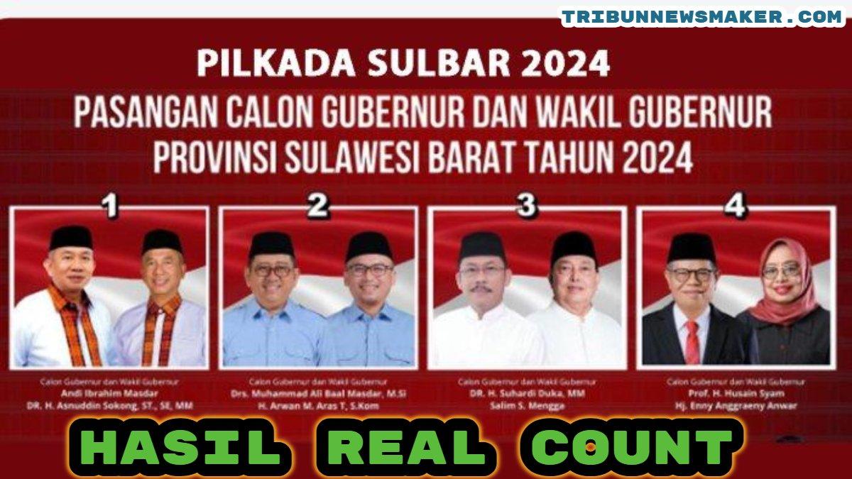 Berikut link hasil real count KPU di Pilkada Sulawesi Barat (Sulbar) 2024: Andi Ibrahim Masdar vs Ali Baal Masdar vs Suhardi Duka vs Husain Syam.