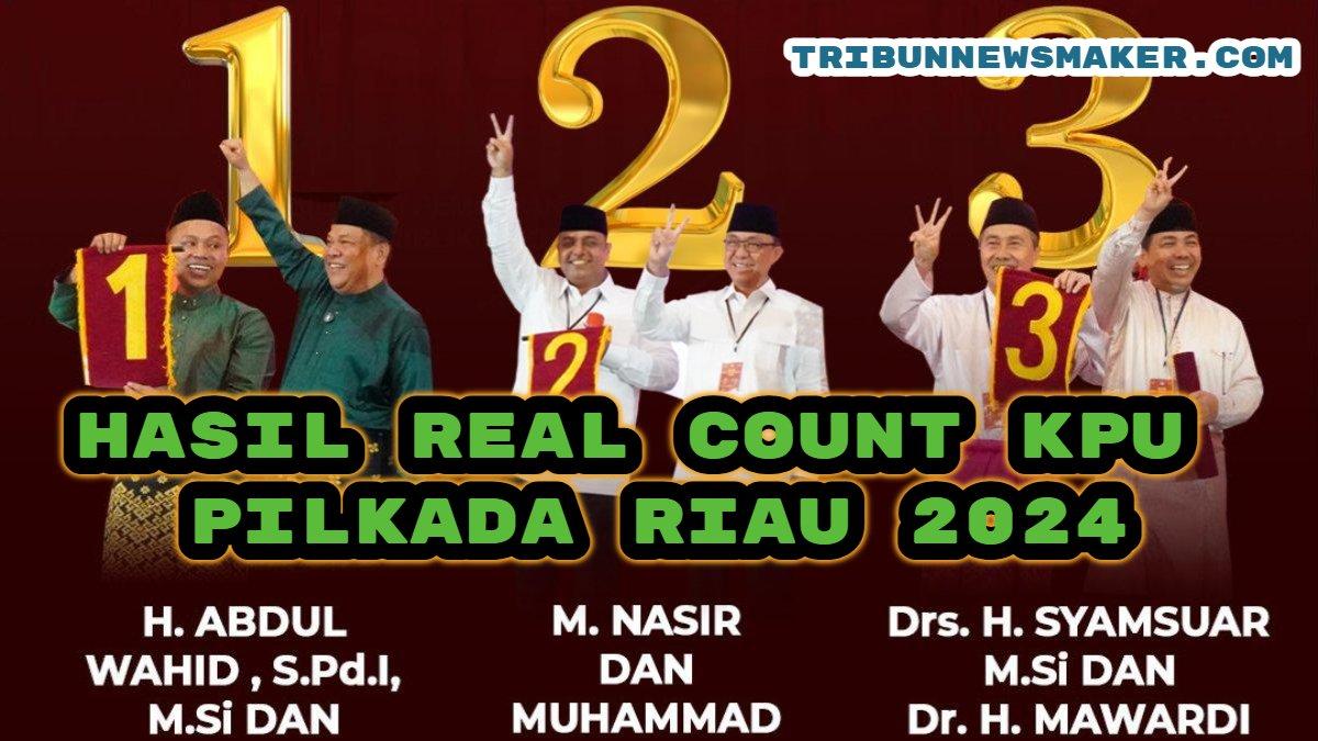 Inilah hasil real count Pemilihan Gubernur (Pilgub) Provinsi Riau 2024: Abdul Wahid vs Nasir vs Syamsuar, siapa calon gubernur terunggul?