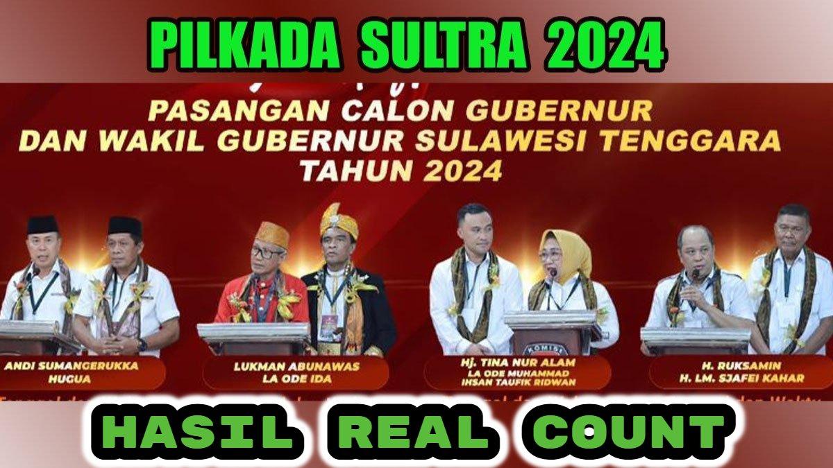 Pantau hasil real count Pilkada Sulawesi Tenggara (Sultra) 2024. Ruksamin vs Andi Sumangerukka vs Lukman Abunawas vs Tina Nur Alam.