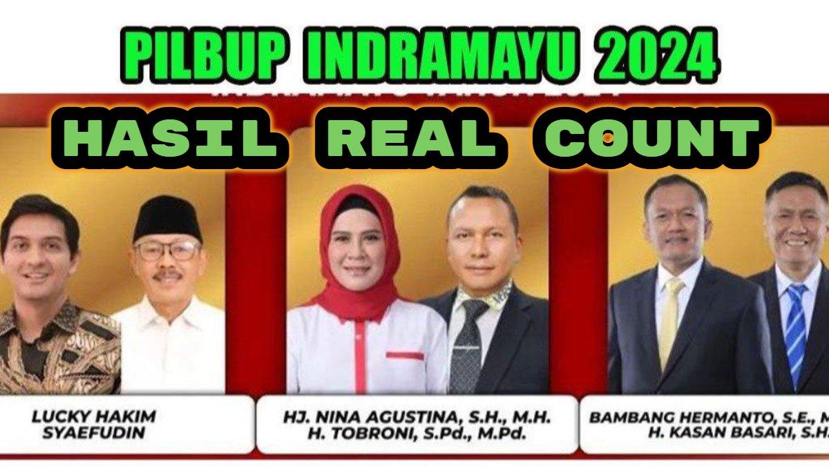 Berikut hasil real count atau hitung suara KPU Pilbup Indramayu 2024. Bambang Hermanto vs Lucky Hakim vs Nina Agustina.