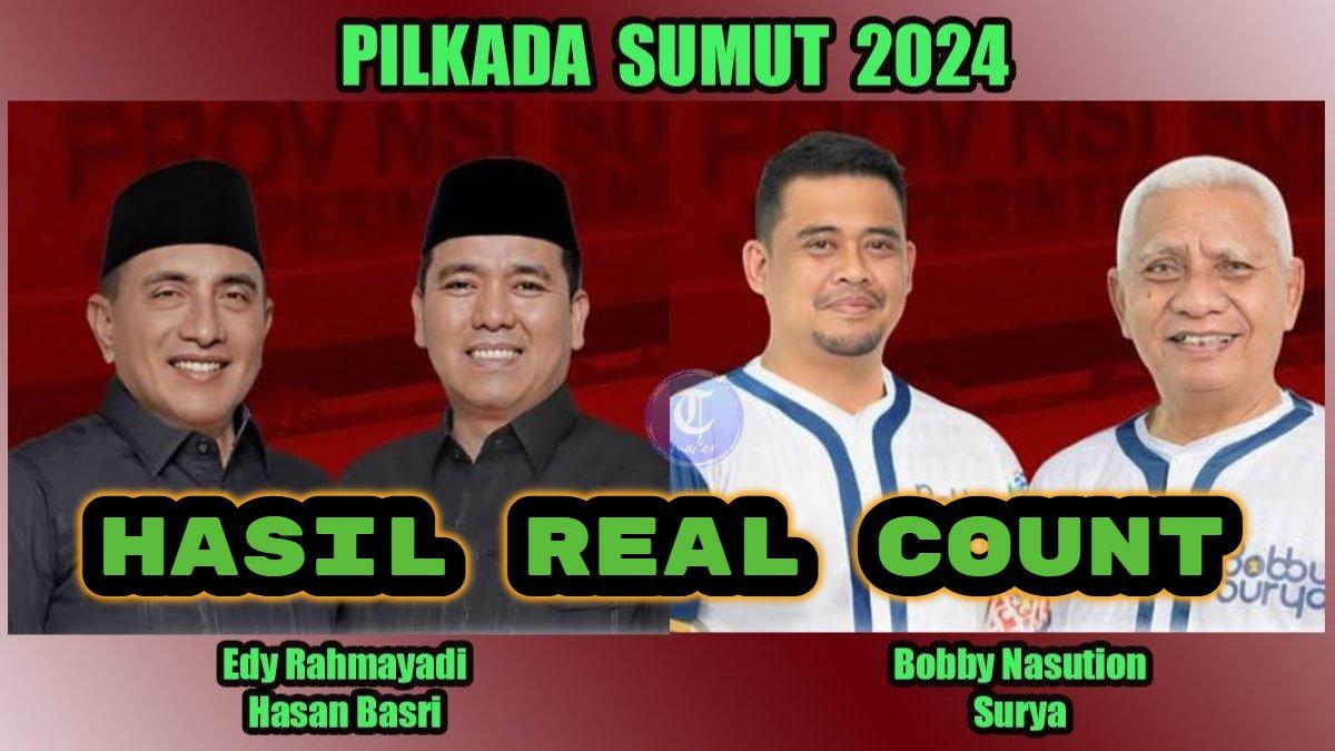 Berikut link hasil real count di Pilkada Sumatera Utara (Sumut) 2024. Bobby Afif Nasution-H. Surya vs Edy Rahmayadi-Hasan Basri Sagala.