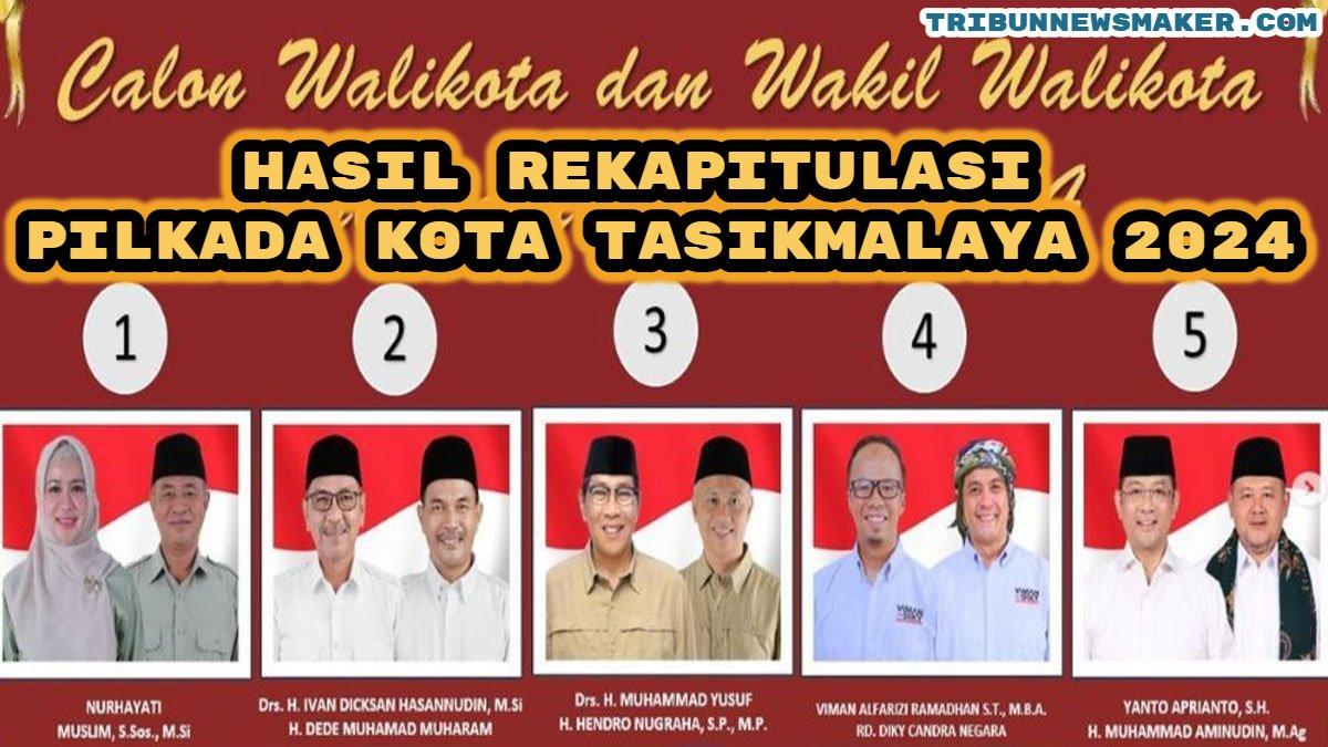Berikut hasil rekapitulasi penghitungan suara KPU Pilkada Kota Tasikmalaya 2024: Viman kalahkan Nurhayati, Yanto, Yusuf dan Ivan